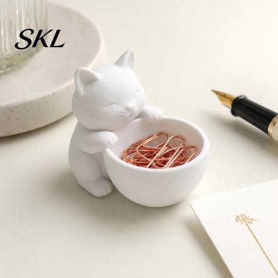 Горшок для растений в форме кошки, 3D-печатное украшение, Горшок, Неопрокидываемый держатель-контейнер для офисного стола, Матовая матовая поверхность для домашнего декора, Устойчивый, Керамический