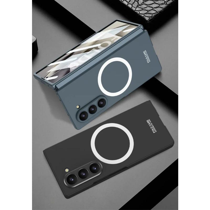Магнитный чехол для телефона с беспроводной зарядкой для Samsung Galaxy Z Fold 6 5 4 3 Fold6 Fold5 Fold4 Fold3 5G Hard Shell Защитный чехол