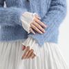 Whhite Detachable Sleeves Cuffs for Women Layer Ruffles Fake Sleeves Elastic Wrist Pleated Wristband False Cuff Wrist Warmers