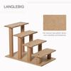 Four-Step Dog Stairs, with Washable Plush Cover, for High Bed Sofa, Dog Stairs for Small Dog and Cat - Beige