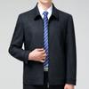 Men's Wool Jacket Autumn and Winter Middle-aged and Elderly Casual Lapel Non-iron Dad Plaid Loose Wool Jacket Jacket