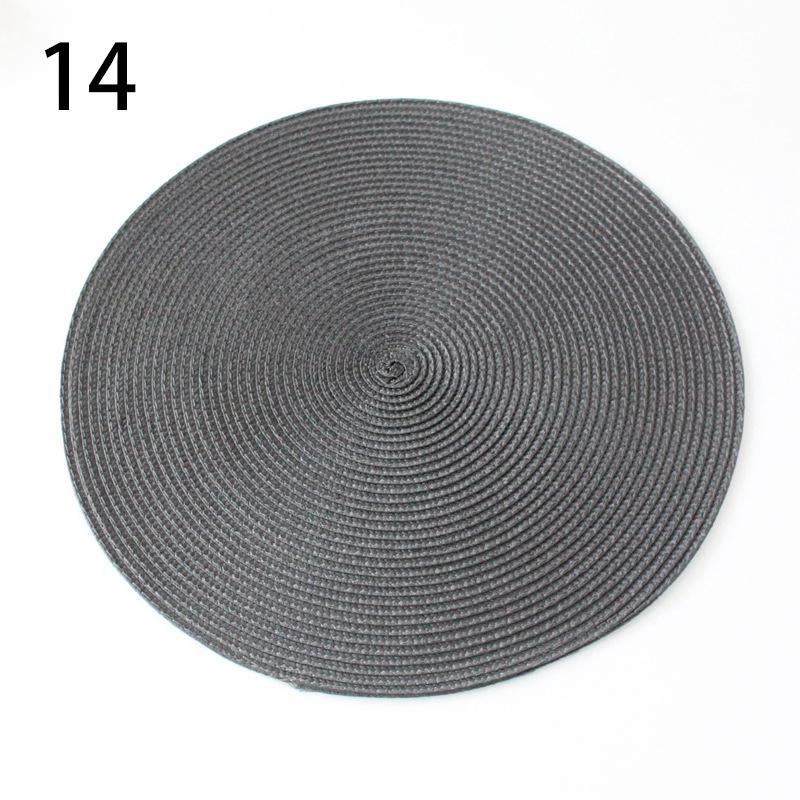 Round Placemats For Dining Table Coaster Heat-Resistant Placemats Stain Resistant Anti-Skid Washable Cotton Woven Tableware Mat