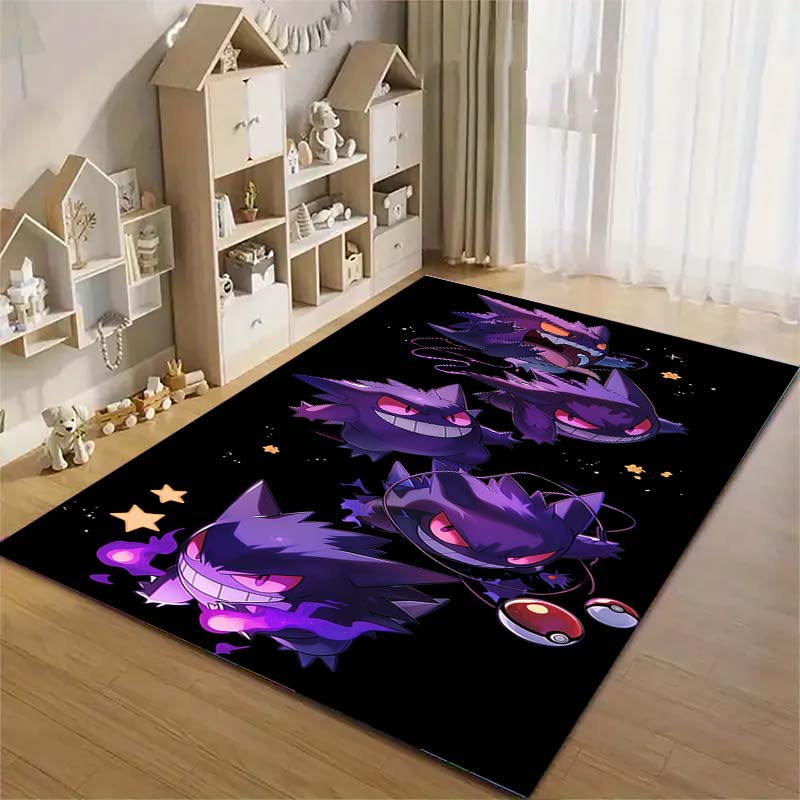 Cool Gengar Pattern Rug Non-Slip Area Carpet Living Room Gamer Bedroom Floor Mat Home Textile Decor