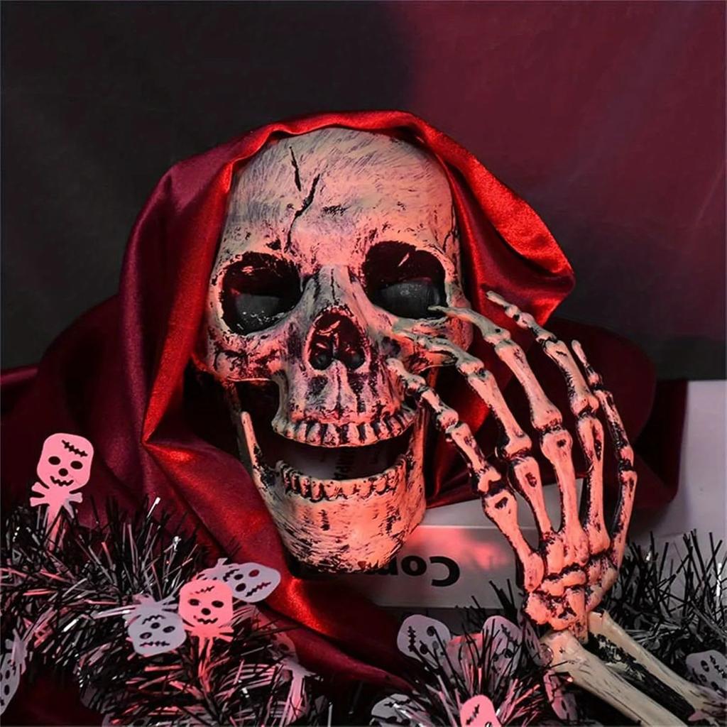 Хэллоуинские колья-скелеты, 1 череп и 2 руки скелета, Хэллоуинское страшное украшение-скелет для украшения на Хэллоуин