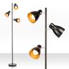 Lampadaire - B.K.LICHT - Vintage - 3 Spots Orientables - Noir-doré - Métal