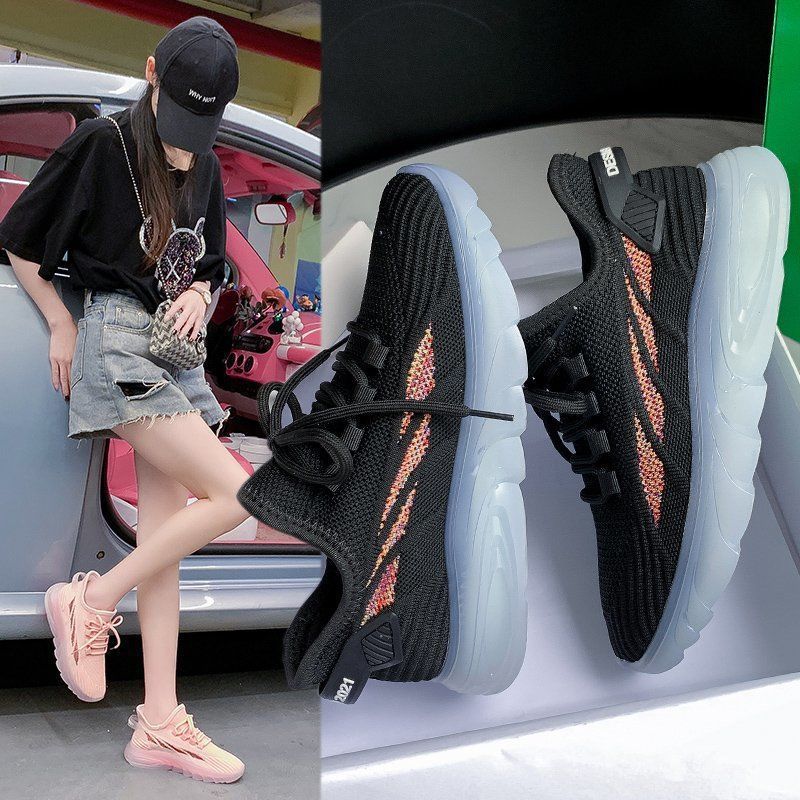2025 новая женская спортивная обувь с мелким вырезом, низкие кроссовки, одинарная обувь, живой отвод влаги, точечная, летящая плетеная сетка, мягкая подошва, модная обувь