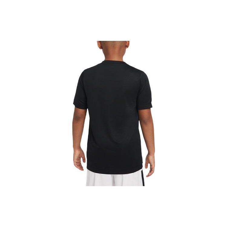 Nike Тренировочная дышащая футболка с логотипом, однотонная, с коротким рукавом, быстросохнущая, детские топы DM8533-010