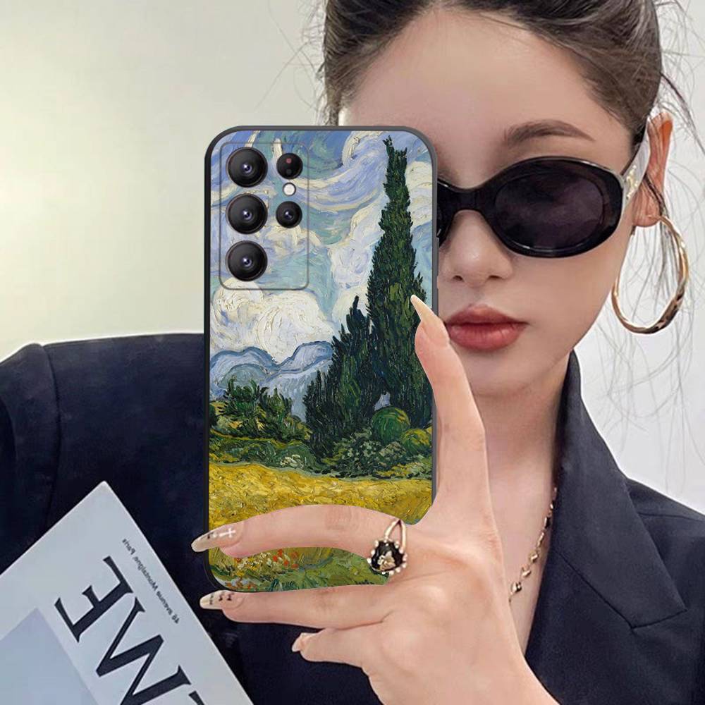 Ретро Кейс-палитра Ван Гога для Samsung Galaxy Case S25 S23 S22 S21 S30 S20 S10 Ultra Plus FE Мягкое TPU Покрытие