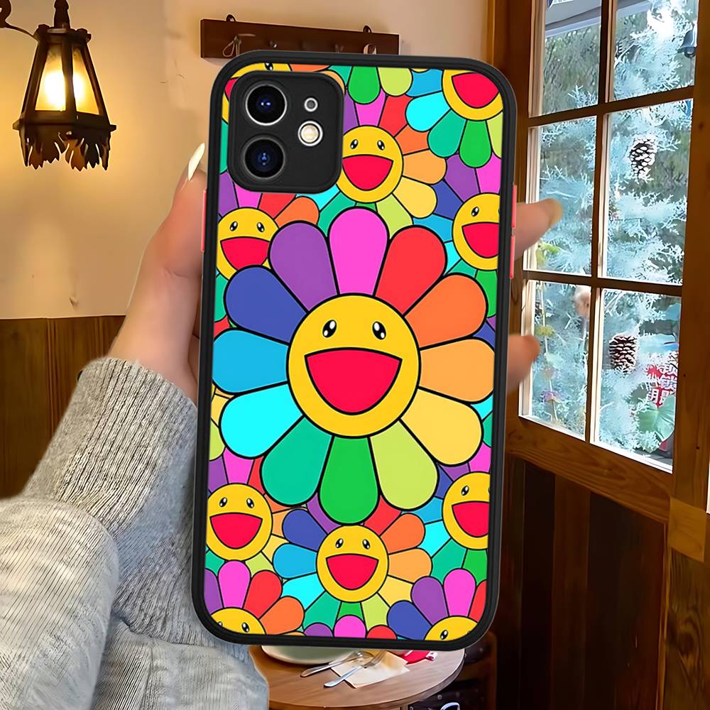 Чехол для телефона T-Takashi Flower M-Murakami для iPhone 16 15 14 13 12 11 Pro Max XS Max X Plus Матовый ударопрочный чехол