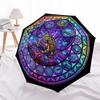 Futuristic Frog Kingdom pattern umbrella, portable and foldable design, 8 ribs, a casual accessory for Halloween, Christmas, and birthday gifts.