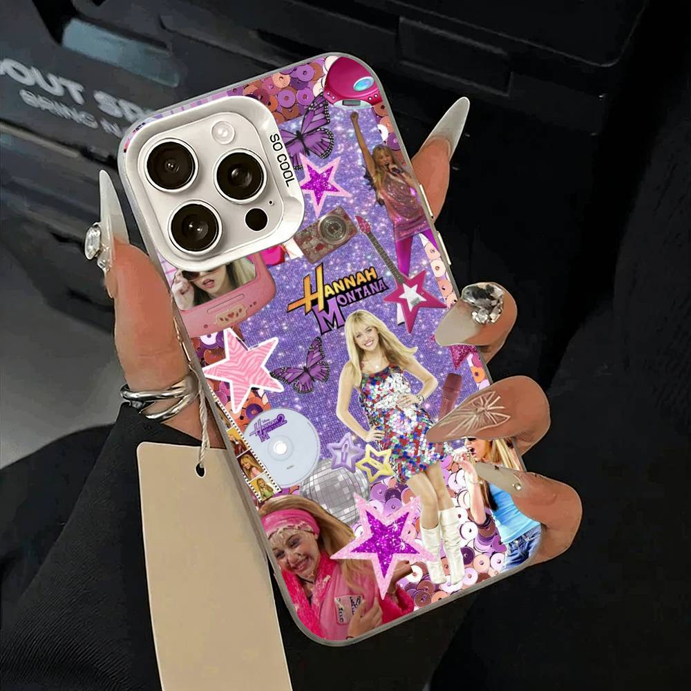 Чехол для телефона H-Hannah-M- Montana Для iPhone 17 Air 16 15 14 13 12 11 Pro Max Белый Серебристый Жесткая Крышка