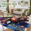 Crystal Velvet Square Rug Custom NameJujutsu Kaisen Pattern Non Slip Home Floor Decor Rug