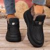 Женские зимние ботинки больших размеров с подкладкой из искусственного меха, зимние ботинки на массивной подошве, слипоны, широкой полноты, нескользящие, удобные для ходьбы, с поддержкой свода стопы