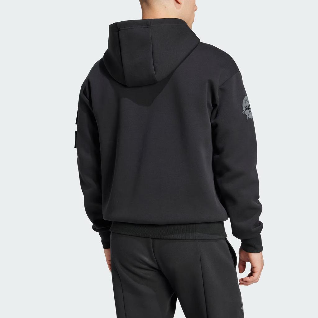 Adidas Сезонная толстовка с капюшоном в стиле «Ювентус» и «NASA», черная, мужская уличная одежда JE3129