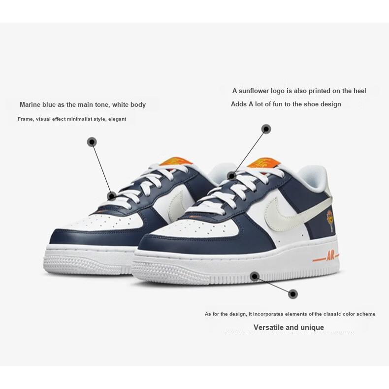Nike Детские кроссовки Air Force 1 Low GS UV Reactive Blue Midnight-T Navy White FN7239-410