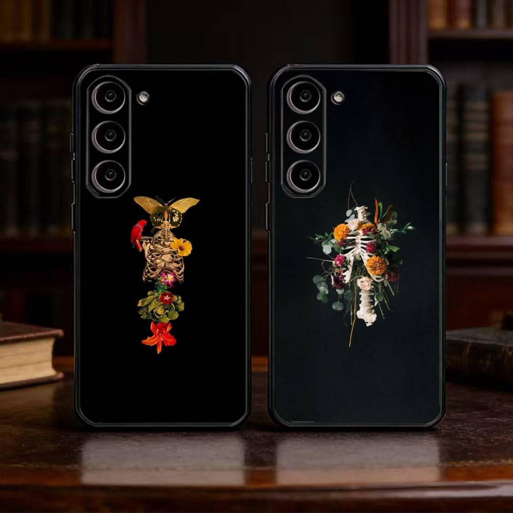 Anatomy Skeleton Phone Case For Samsung Galaxy A91,80,73,72 ,71,53,52,32 ,31,22,21s,20,Soft Black Case