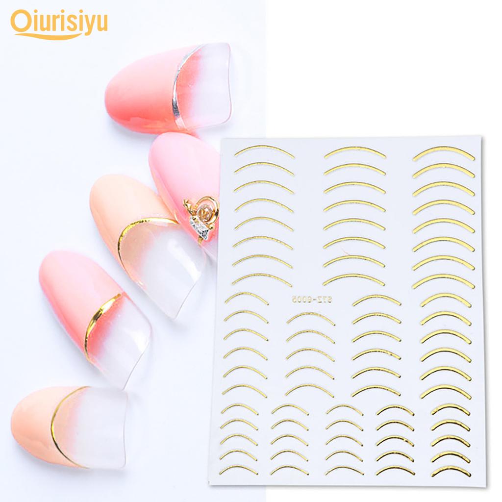 Gold Colour Geometry Shapes Nail Art Sticker