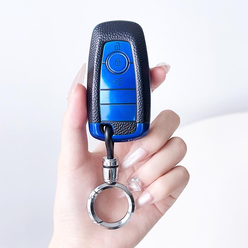 Чехол для ключа автомобиля Ford Ecosport Edge S-Max Ranger Lincoln Mondeo Fusion Mustang Explorer F150 F250 F350 Кожаный ТПУ Чехол-обложка