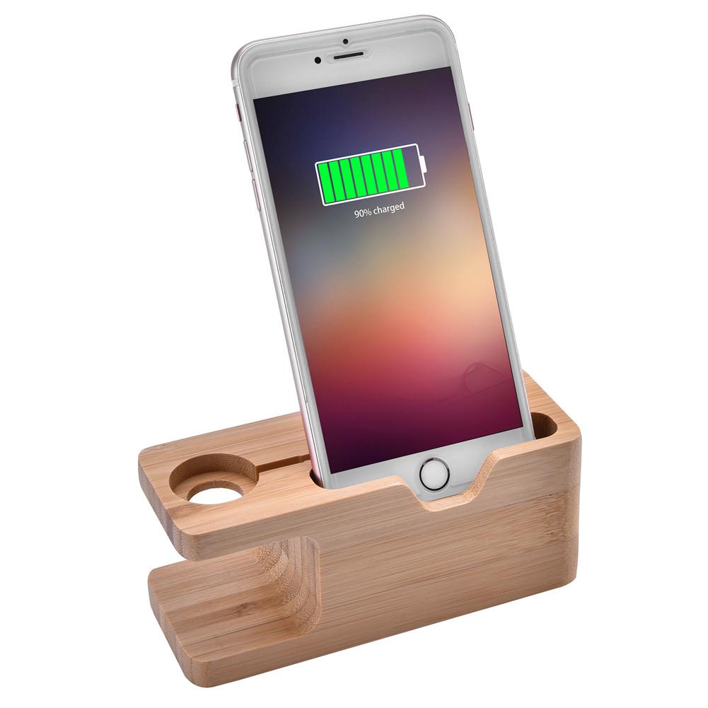Бамбуковая зарядная док-станция кронштейн подставка держатель для IOS