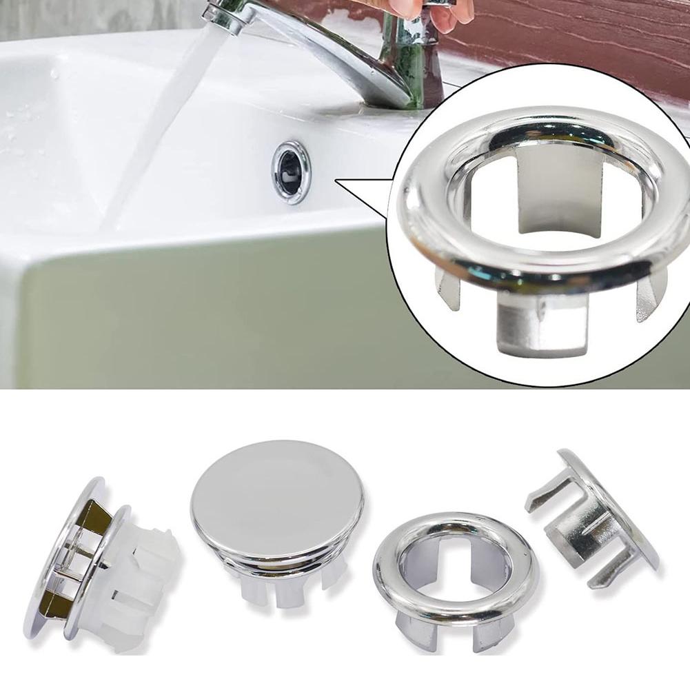 Bathroom Kit Sink Spare Parts Silver ABS Plastic Basin Chrom Cover Hole Overflow Ring Round Household Products