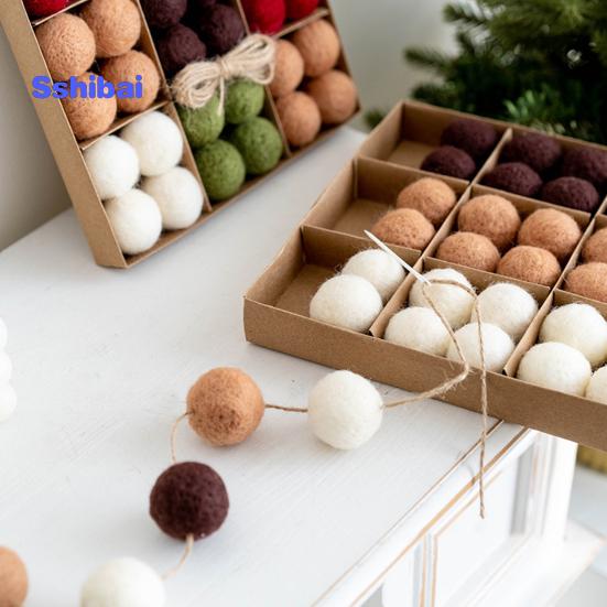 6/36 шт. 3/5 см Рождественский фетровый шар Снежинка Снеговик сплошной цвет небьющиеся многоразовые праздничные украшения Рождественская елка подвесной шар орнамент кулон