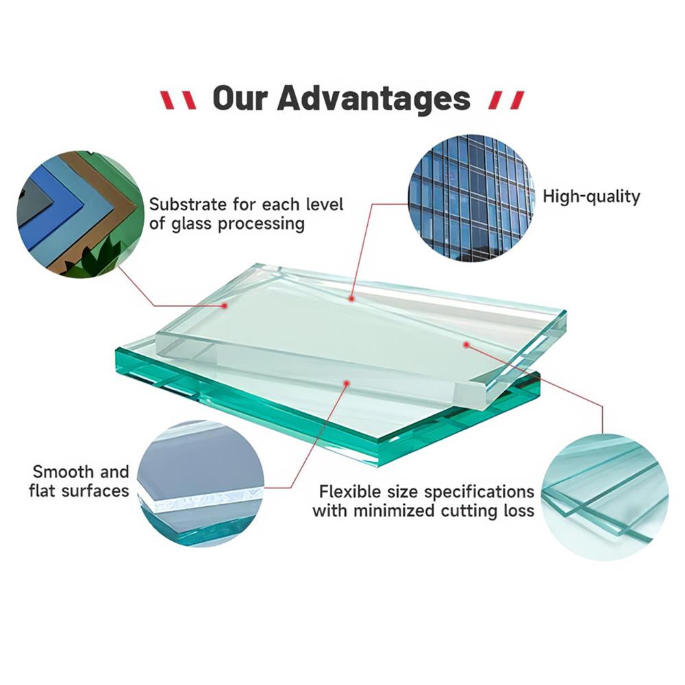 10mm Tempered Glass Panel 900x900mm Hardened Glass Sheet Replacement for Table Top Patio Fence Furniture