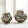 Пара сов из алюминия с символами удачи и любви | Статуэтка для домашнего декора, настольная, гостиная | Подсвечник, подарочный набор из 2 штук, новый