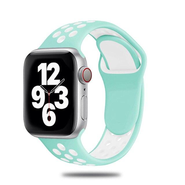 Sport Strap For Apple Watch Band 6 SE 5 4 44mm 45mm 40mm Silicone Breathable Belt Bracelet To iWatch Watchband iWatch Ultra 7 6 5 4 41mm 42mm 38mm