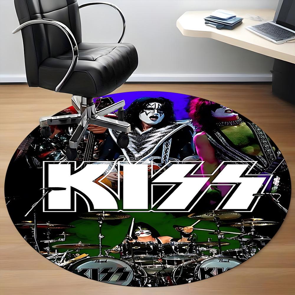 1 шт. Круглый ковер KISS Music Office, под офисные стулья, спальня, гостиная, домашний декор a1016285