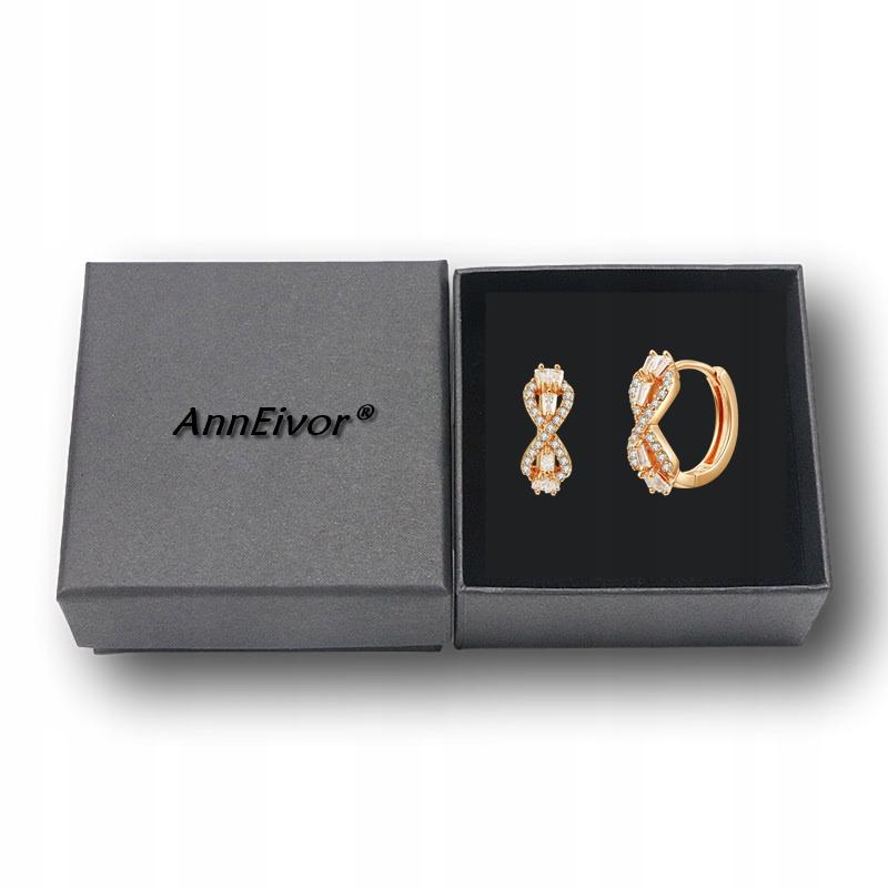 Women's 14k Gold Stylish Hoop Earrings Infinity Crystals Clasp