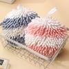 Soft Absorbent Hanging Hand Towel Quick Dry Microfiber Towels Comfortable Chenille Hand Ball  Home