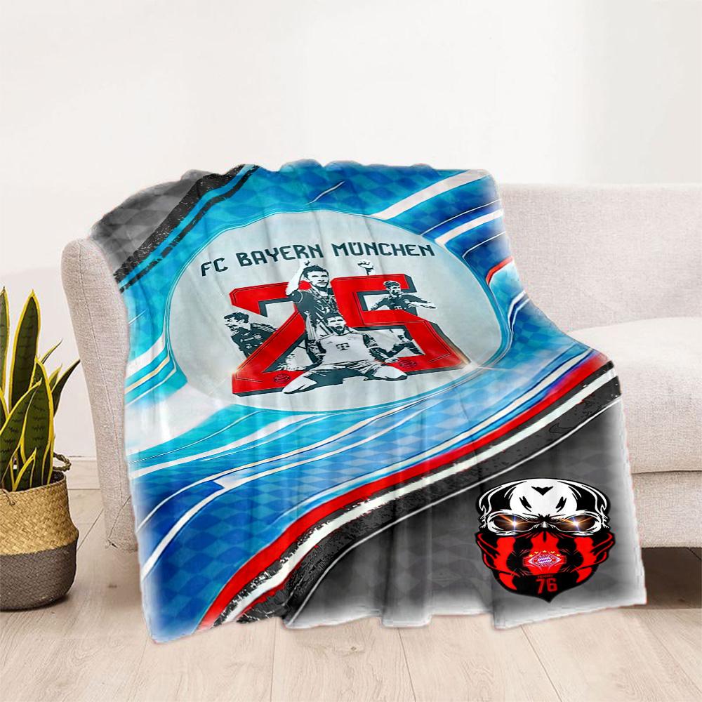 Bayern Munich Blanket Warmthful Decor Perfect for Office Chair Livingroom Seaside Four Seasons Universal Playful Design