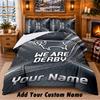 Derby County Pattern Bedding 3Pcs Set Custom Name, Bed Sheet And Pillowcases For Home Bedroom