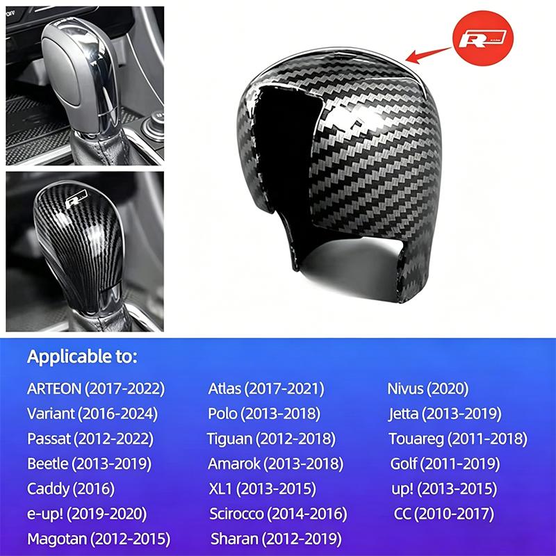 Volkswagen Gear Stick Cover Car Shift Lever Carbon Fibre WS39 Shell For VW Golf Polo GTI Tiguan R-Line Passat Variant Jetta Tirevalve