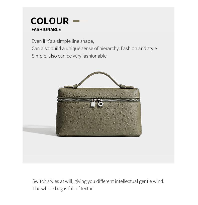 LP19 Fashionable Versatile 2025 New Genuine Ostrich Leather Crossbody Bag - Gigi Style Handbag