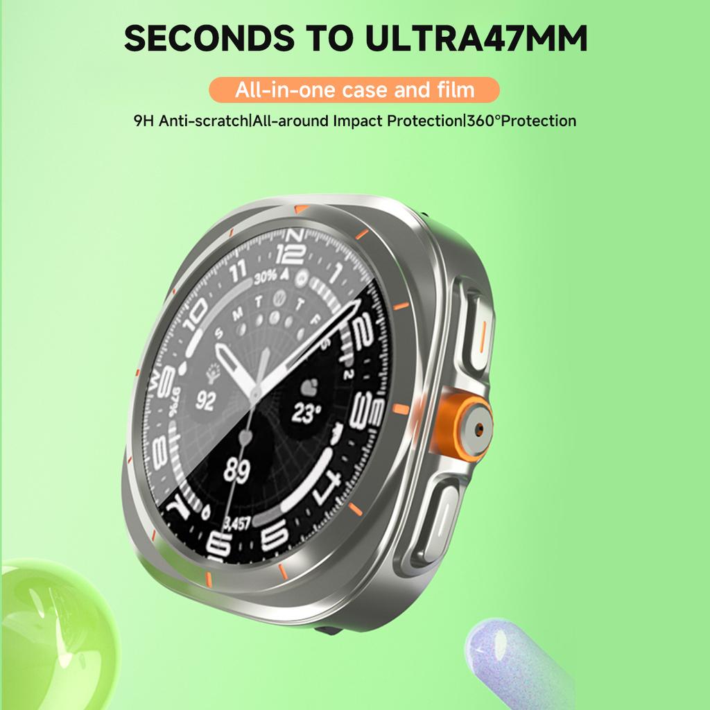Замена на Ultra Case для Samsung Galaxy Watch 7 6 40 мм 44 мм Обновление до Galaxy Watch Ultra 47 мм Закаленное стекло для защиты экрана