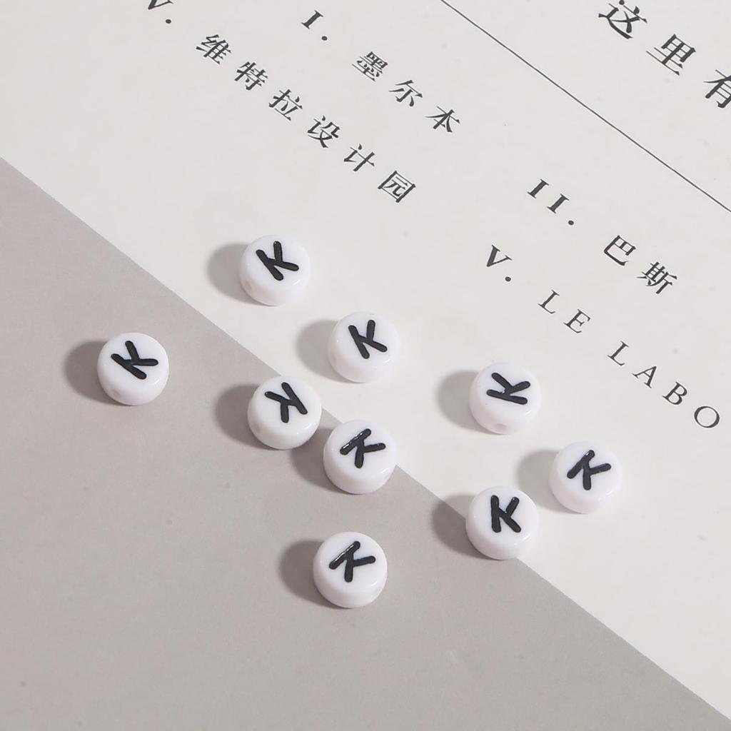 100 шт. бусины с буквами, круглые бусины с буквами алфавита, акриловые бусины, сделай сам, изготовление ювелирных изделий, браслет, ожерелье, аксессуары