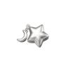 S999 Pure Silver 3D Hard Silver Star and Moon Pendant DIY Bracelet Pendant Handmade Braided Rope Material Accessories