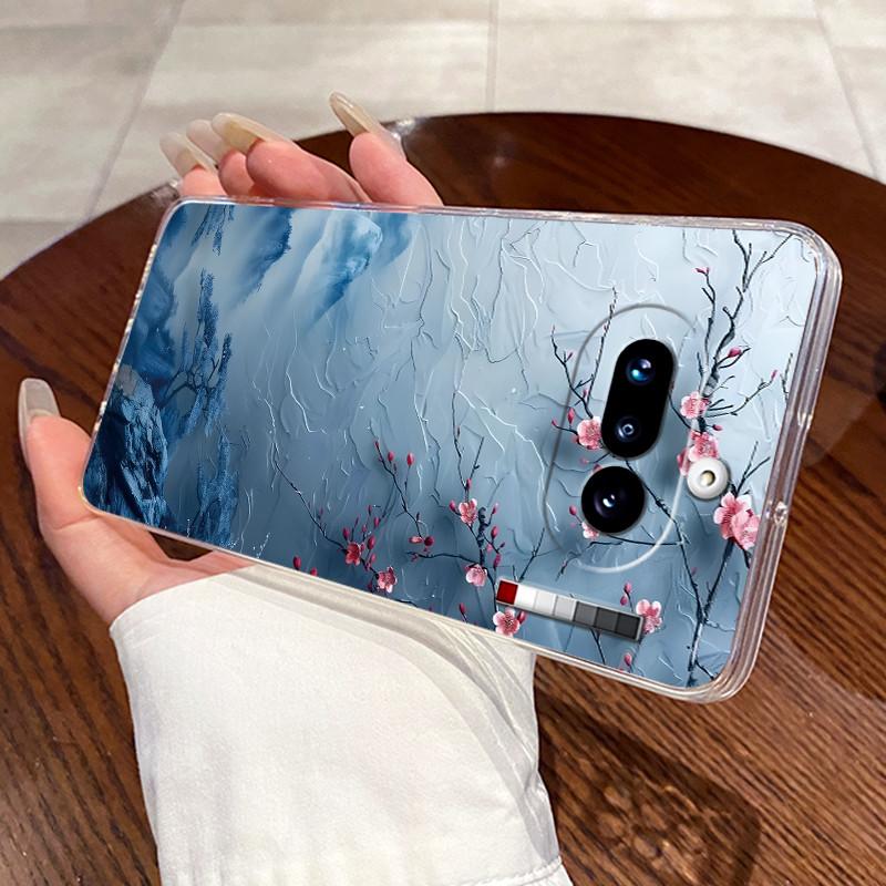 Гелевый чехол для Nothing Phone 4A Capa Coque Прозрачный силиконовый мягкий ТПУ задняя крышка Милый кот Кролик Сердце Защитный чехол Fundas