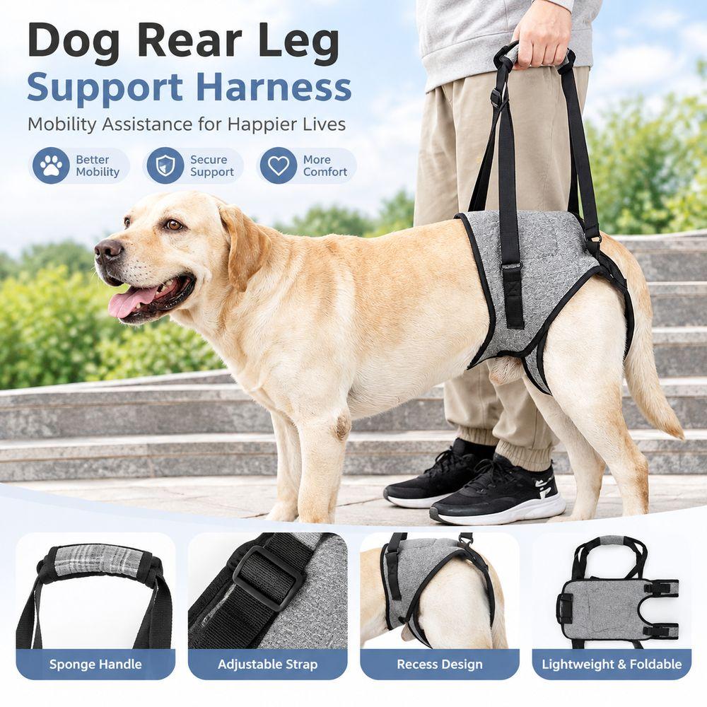 Adjustable Velcro Strap Dog Rear Leg Support Harness Dog Lift Support Strap Injured Dogs
