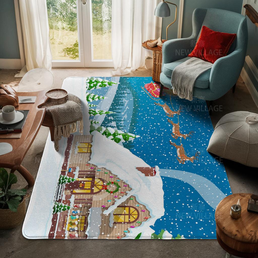 Ковер у входа в дом Домашний коврик у двери Гостиная Ванная Комната Ноги ванная комната Нескользящие коврики с водопоглощением для ванной Счастливого Рождества зима