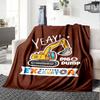 excavator Theme Printed Blanket - Perfect for Couch, Bed, Travel & Outdoor Use | Machine Washable, Cozy & Durable.