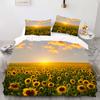 Sunflower Print - Digital Printed Duvet Kit - Polyester - Bedroom Decor -1 Bed Cover +2 Pillowcase (no Pillow Core)