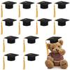 5/10pcs Mini Graduation Cap with Tassel Plush Toy Wine Bottle DIY Gift Decoration Felt Bachelor Hat 2025 Graduation Party Supply