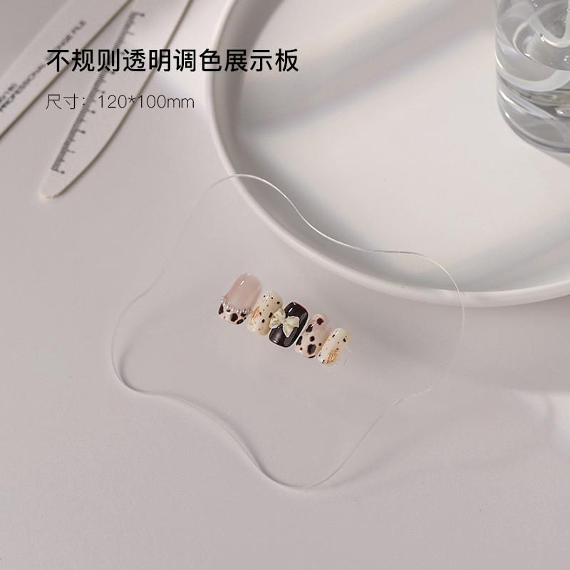 Nail Art Clear Mixing Palette Round Irregular Acrylic Manicure Tool