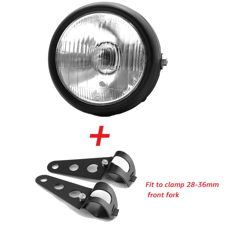5.75 Inch Retro Motorcycle Headlights Modified Universal 12V High Low Beam Headlights Iron Shell Circular Motorcycle Headlights