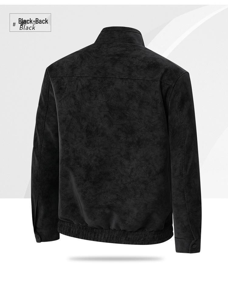 Мужская куртка из натуральной кожи с воротником-стойкой - Модная, универсальная, для стиля Business Casual, мотоциклетная верхняя одежда