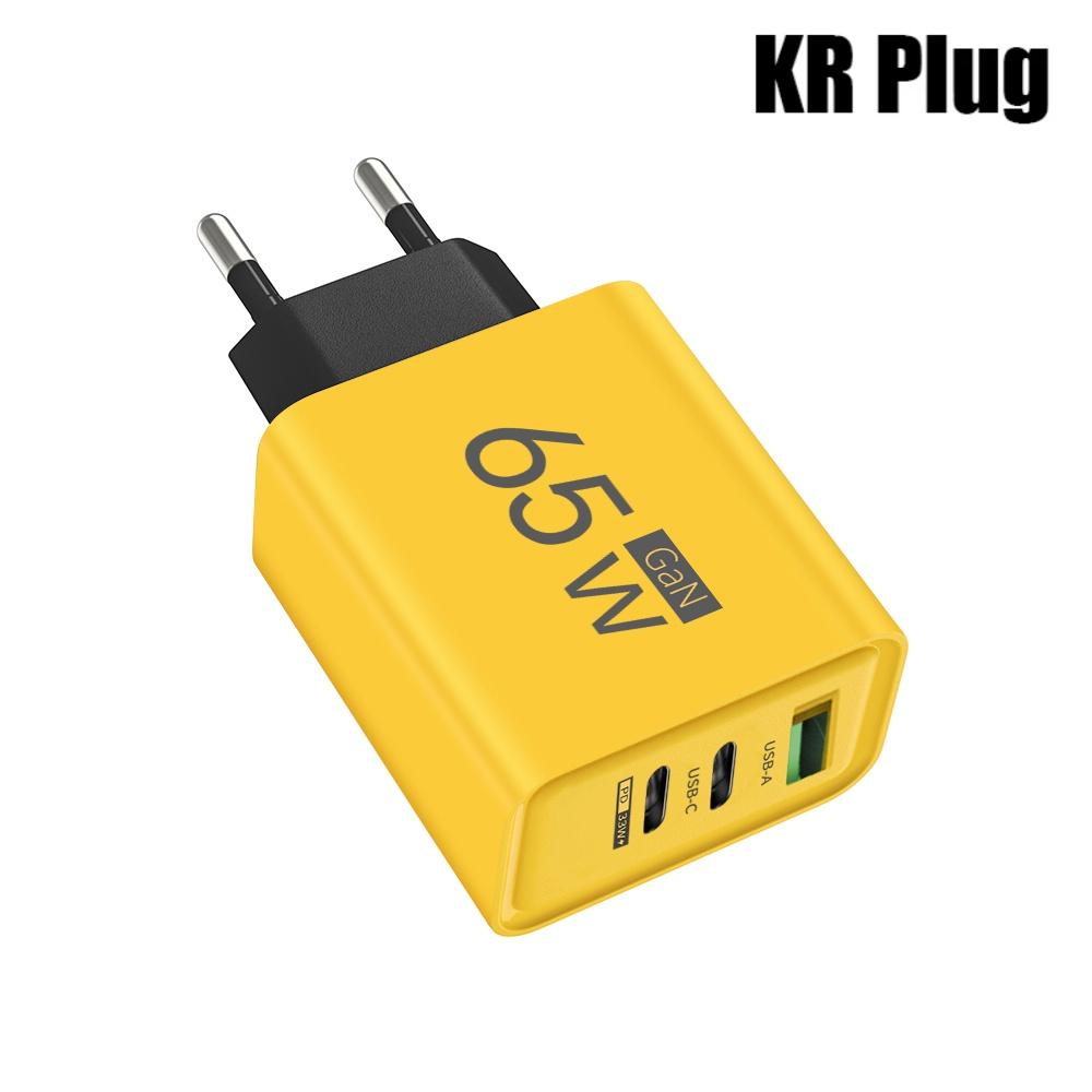 Быстрое зарядное устройство GaN 65 Вт USB C PD, настенный адаптер для 16 Samsung Galaxy S24, Quick Charge 3.0, многопортовое, для путешествий