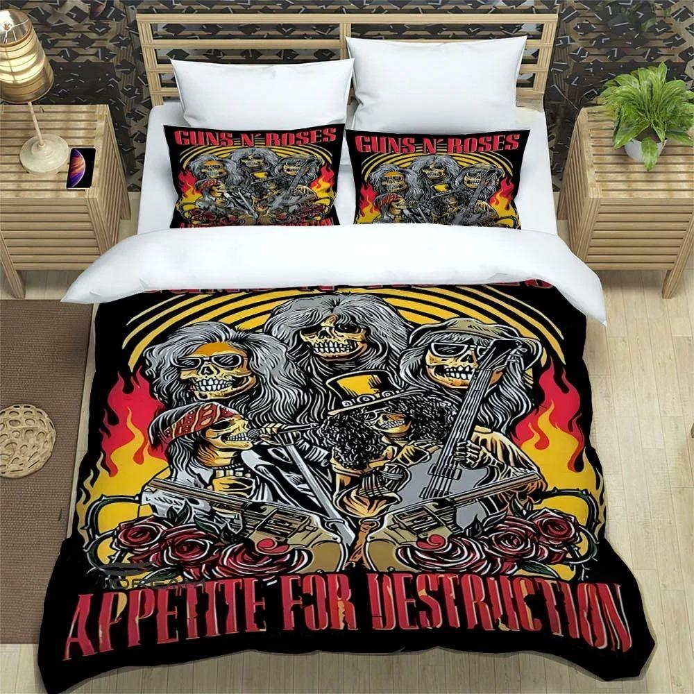 Rock Band Guns N' Roses Bedding Sets Exquisite Bed Supplies Set Duvet Cover Bed Comforter Set Bedding Set Luxury Birthday Gift