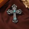 Vintage Rhinestone Cross Brooch Men'S Court Style Suit Pin Accessories Women'S Luxury Brooch Vintage